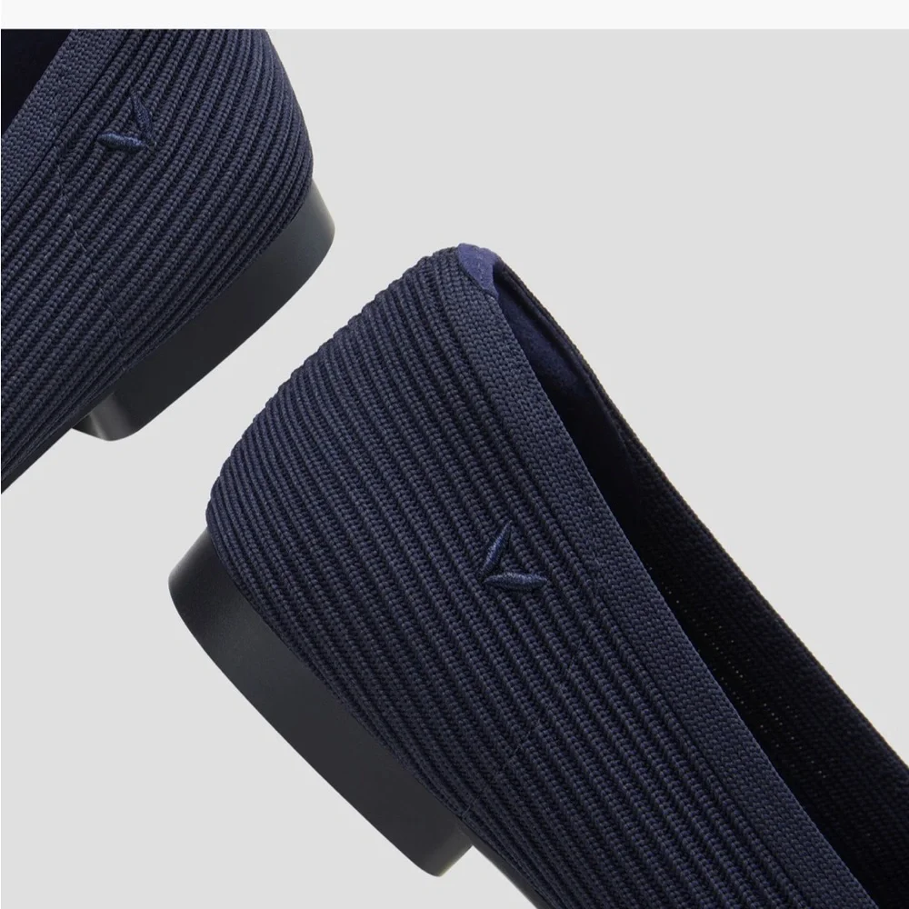 Vivia Square-Toe Loafers (Samantha) Sz 38 in Navy - Picture 9 of 16